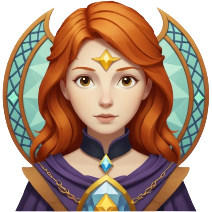 fantasy magic tarot card low poly ginger emoji
