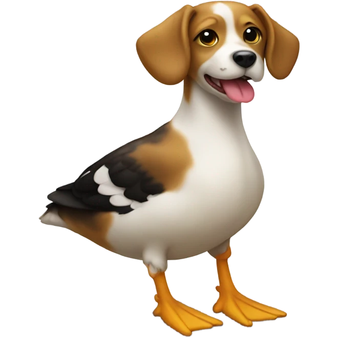 Dog on a duck emoji