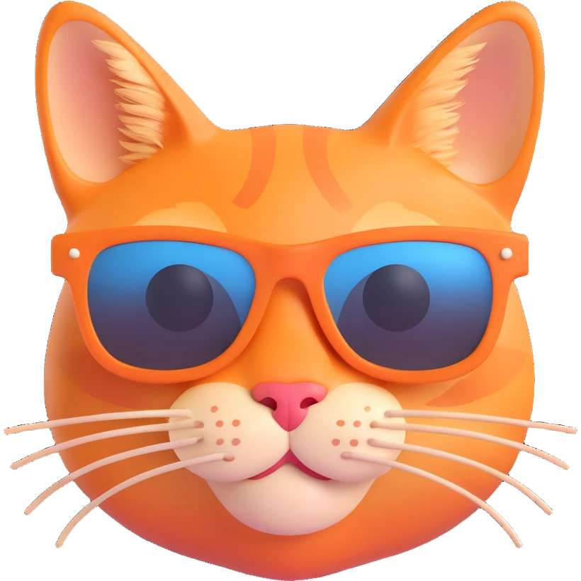 orange cat face with sunglasses emoji