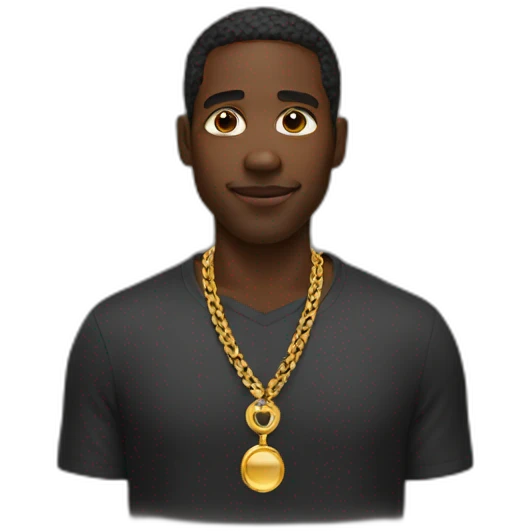 black man with a gold necklace emoji