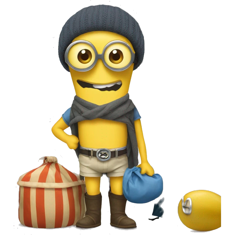 a minion with a tent in his boxers emoji