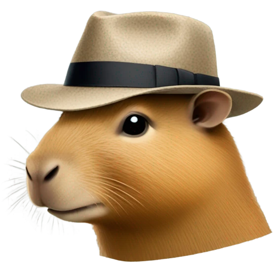 capybara head with fedora emoji