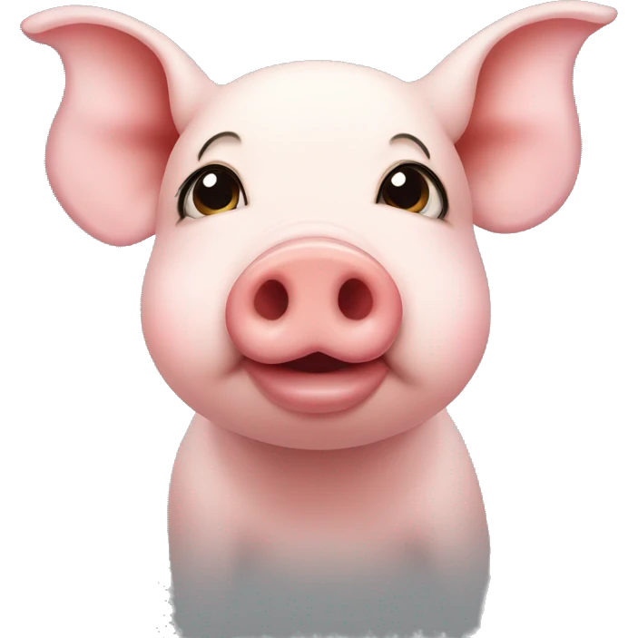 Cute pig with puckered lips for kissing  emoji