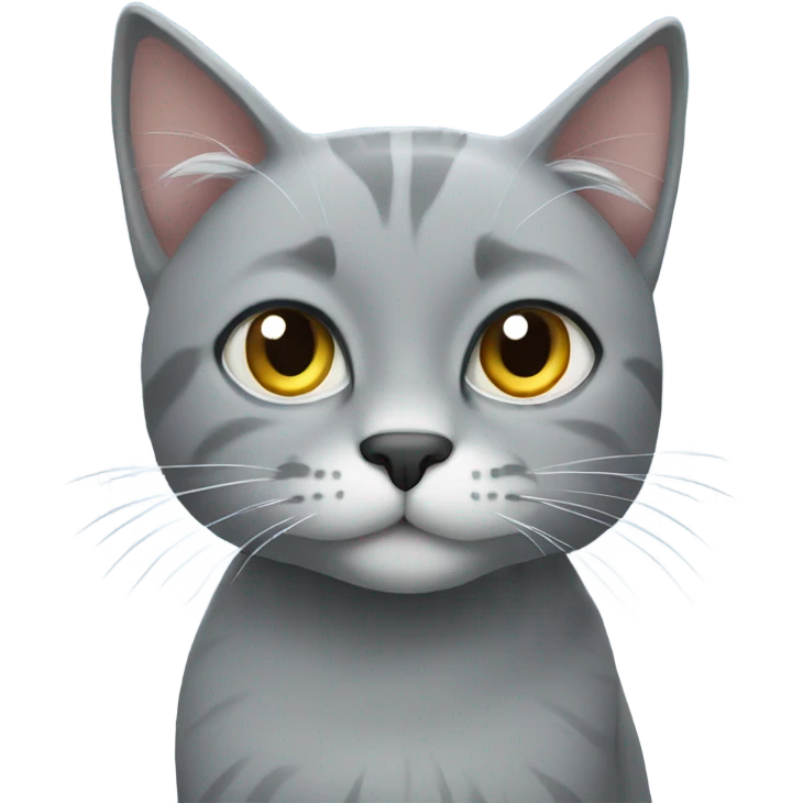 Grey cat in snow emoji