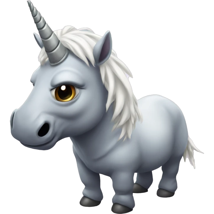 Unicorn wearing rhinoceros mask emoji