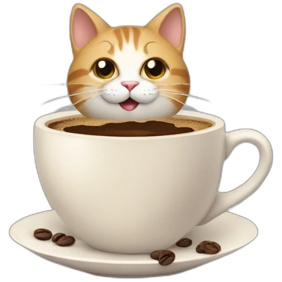 cat in coffe emoji