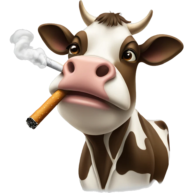 SMOKING A CIG  COW emoji