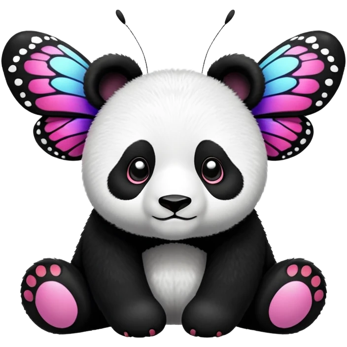 Butterfly on a panda emoji