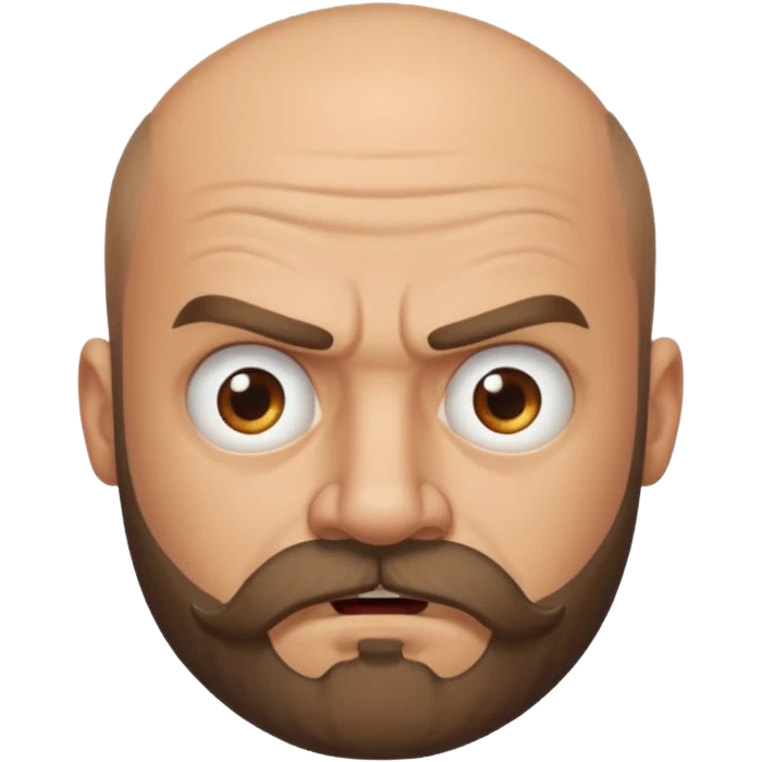 sñor calvo con barba y bigote y cara de enfadado emoji