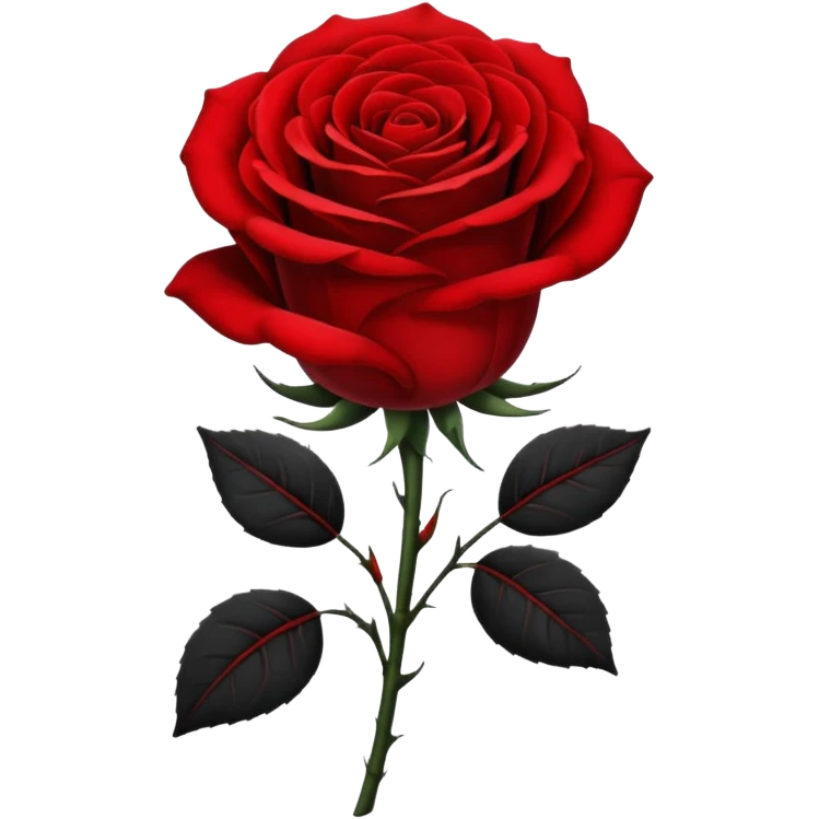 black and red half  rose emoji