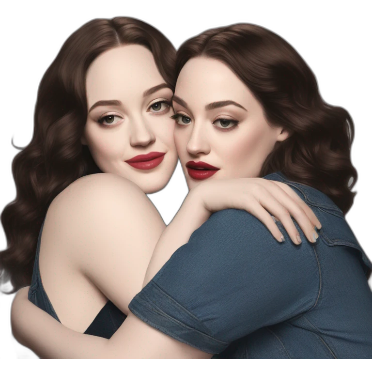 Kat dennings hugs Elizabeth gillies emoji