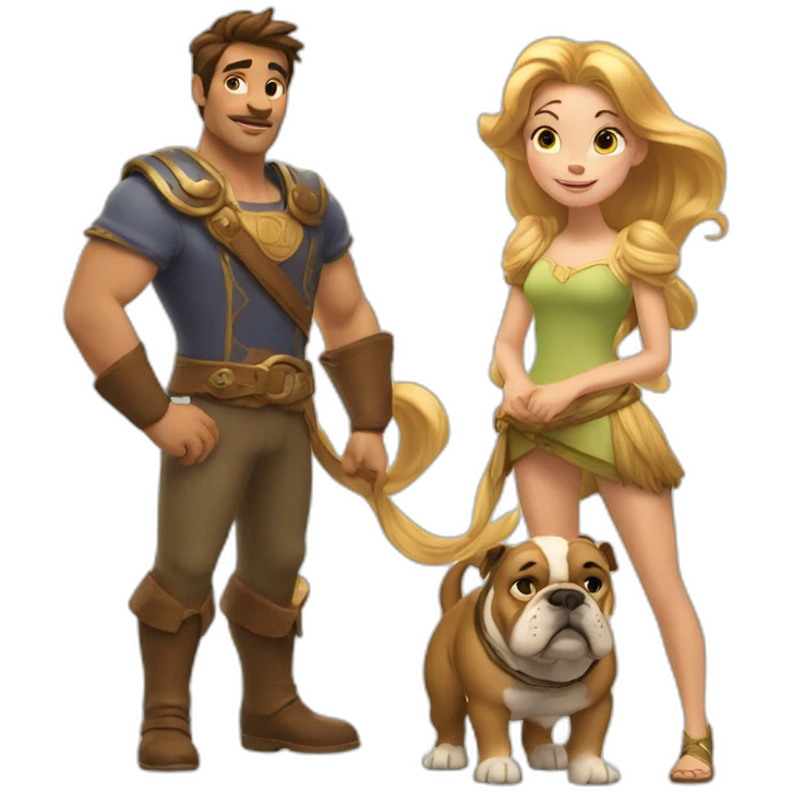 Raiponce With a bulldog  emoji