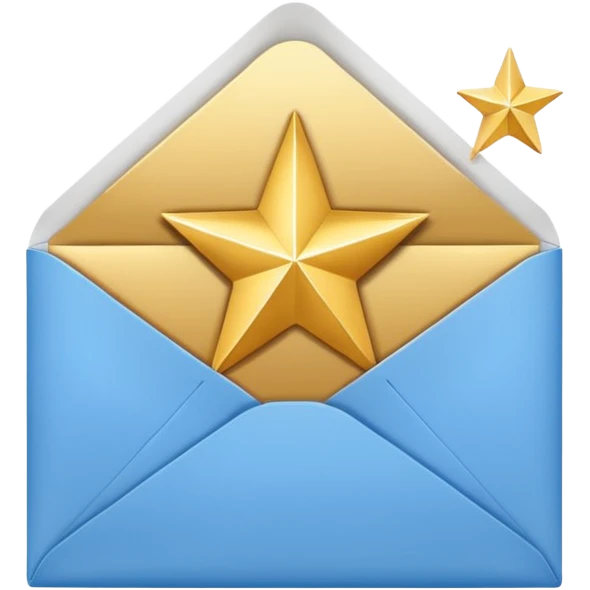 an envelope with a paper and star emoji