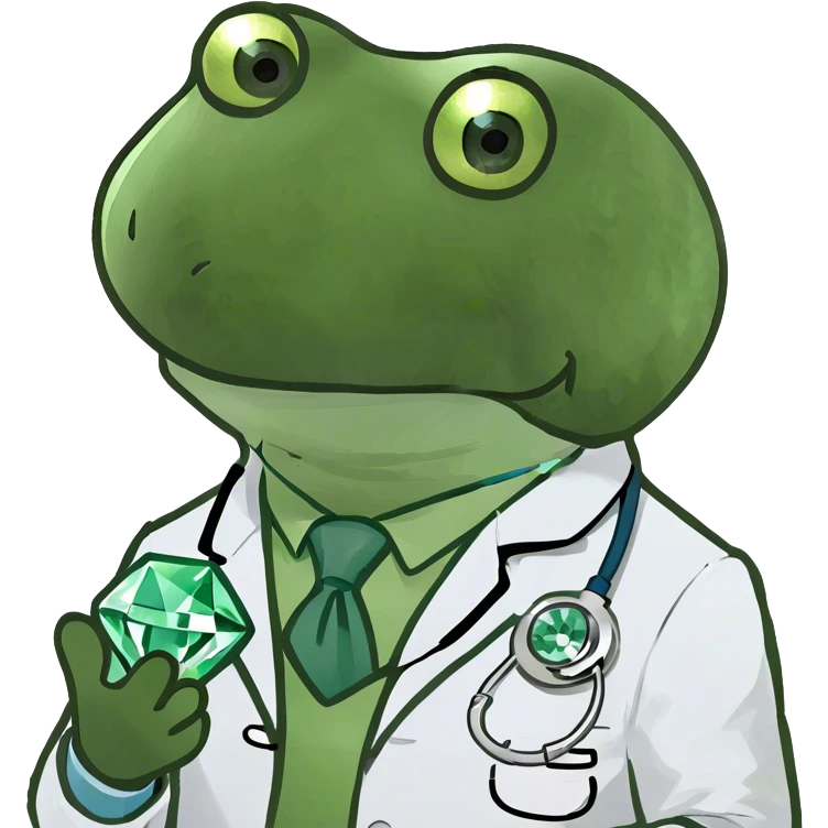 doctor bufo holding green diamond emoji