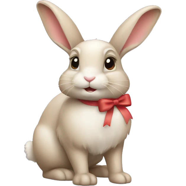 Bunny rabbit with bow emoji