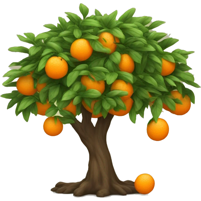 Orange tree with falling leaves emoji