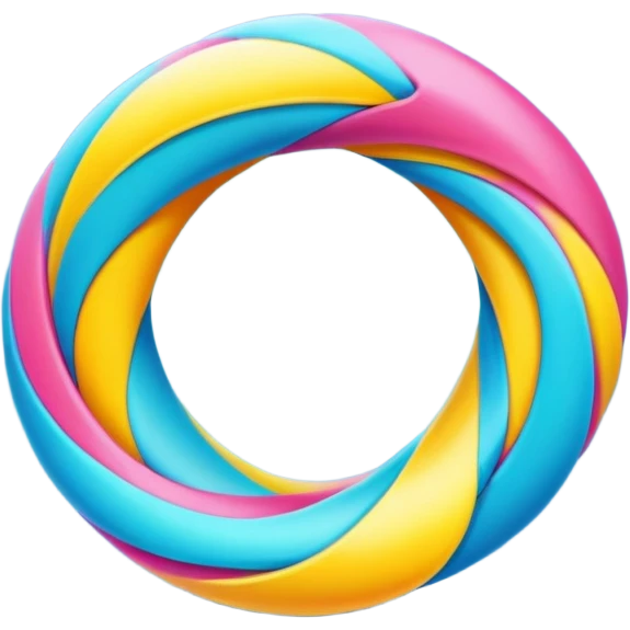 colorful mobius strip, vibrant, playful emoji