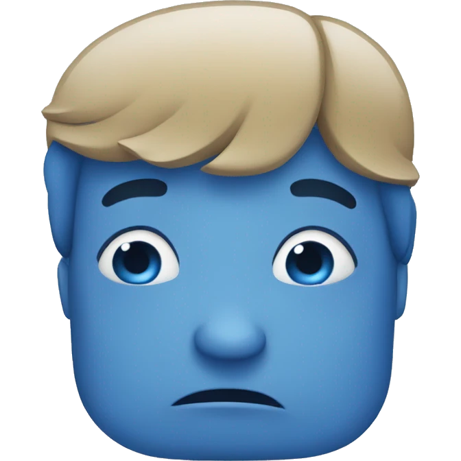 Blue face blushing  emoji