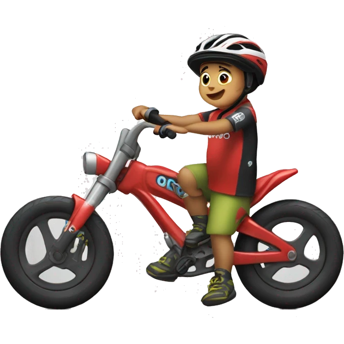 sebastian moreno ochoa 3 year old in bike emoji