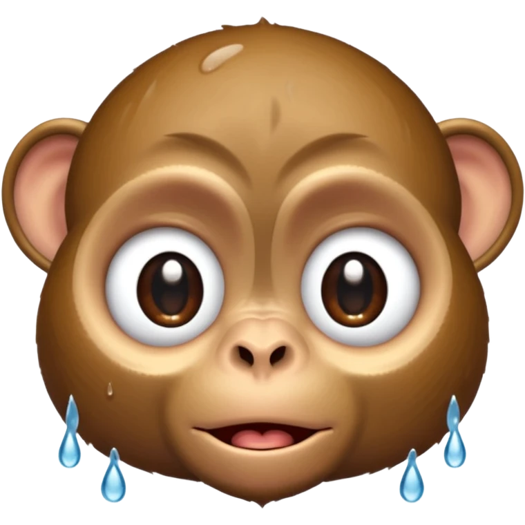 monkey crying droplet from eyes emoji