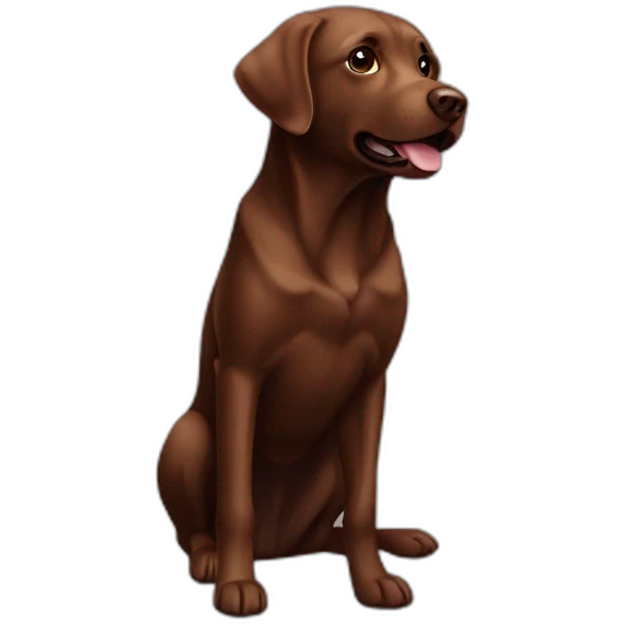 Labrador Retriver chocolate color very playing videogame emoji