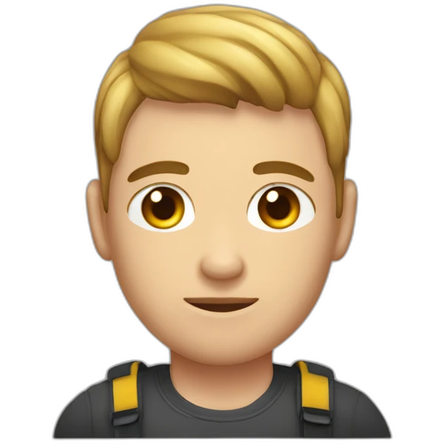 cuerpo de persona joven musculada con cabeza de hombre mayor emoji