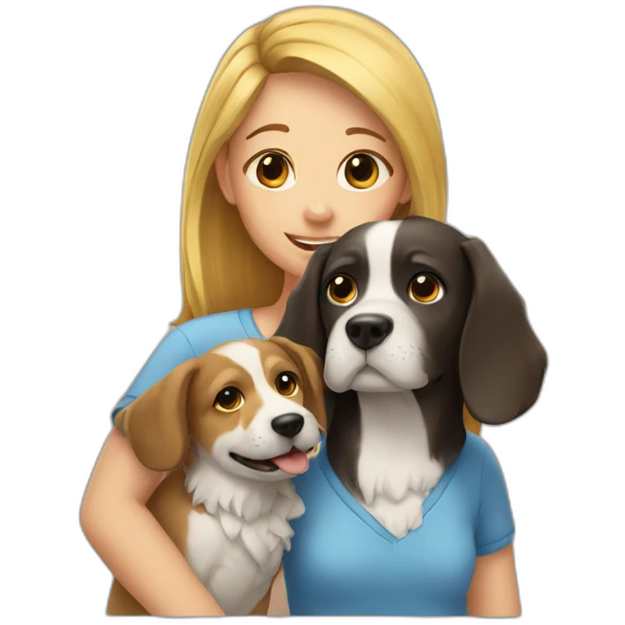 Dog and girl emoji
