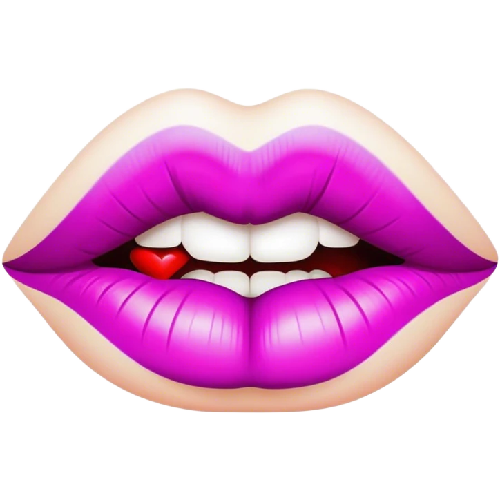 A psychedelic-colored lipstick kiss mark. emoji