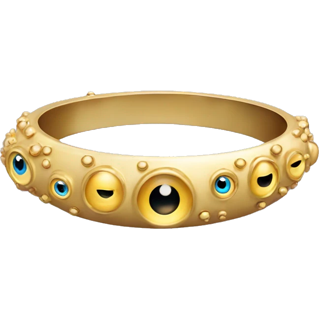 very thin gold bangle ring studded with eyeballs emoji