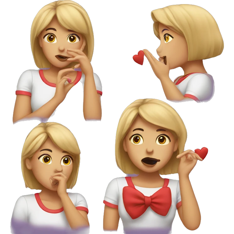 girl blowing kisses emoji