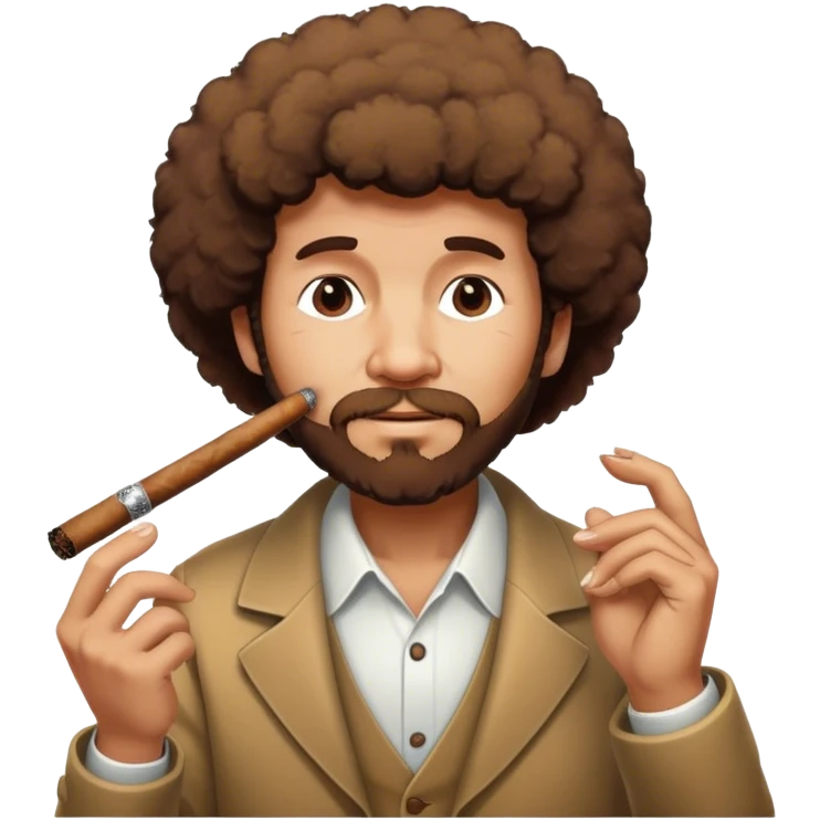 Bob Ross smoking a cigar emoji