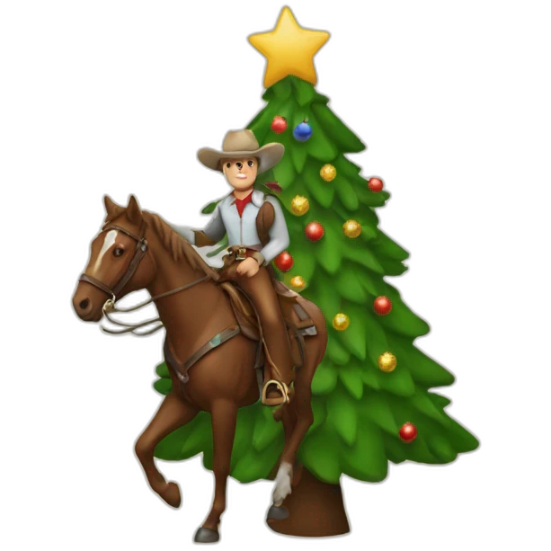 Cowboy christmas tree emoji