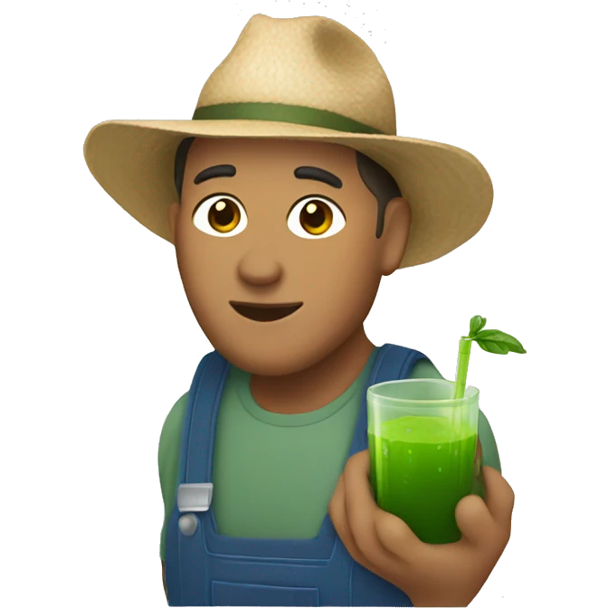 farmer with green juice emoji