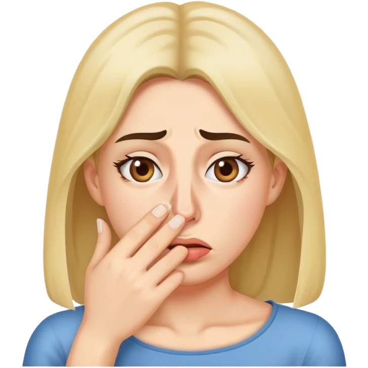 woman covering nose smell bad emoji