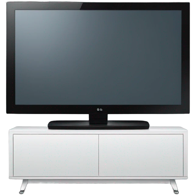 Lg tv wtih black screen with the tv stand emoji