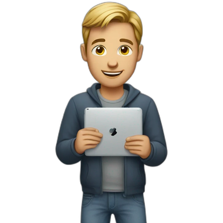 man holding ipad emoji