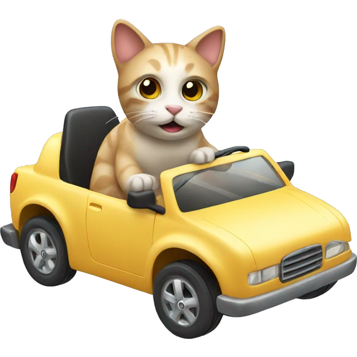 cat riding a car emoji