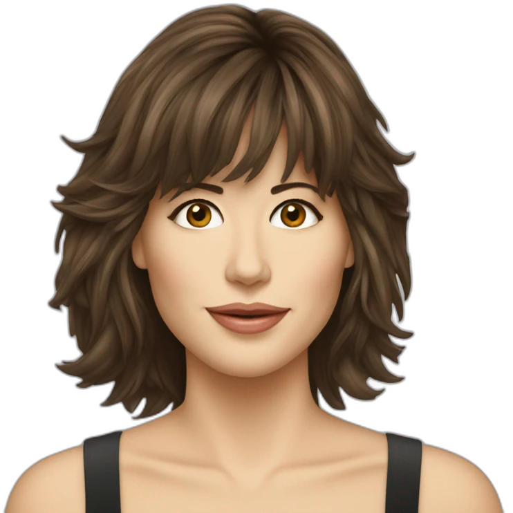 Sophie Marceau monte sur une échelle emoji