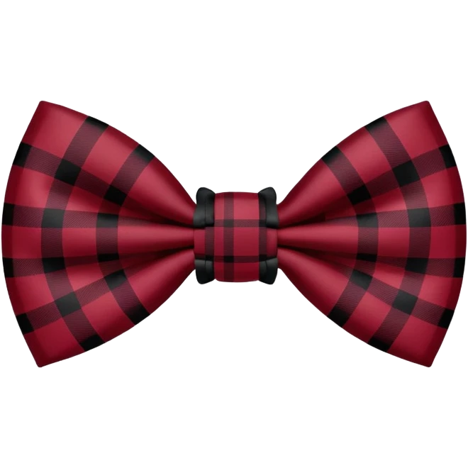 Plaid maroon and black bow  emoji