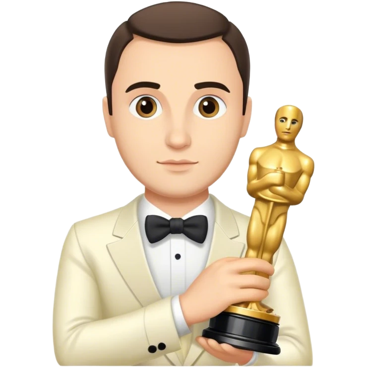 Актёр Юра Борисов держит в руках статуэтку Оскар emoji