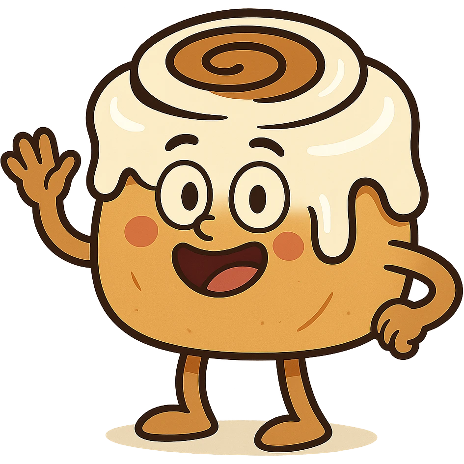 flat toon style cinnamon bun emoji