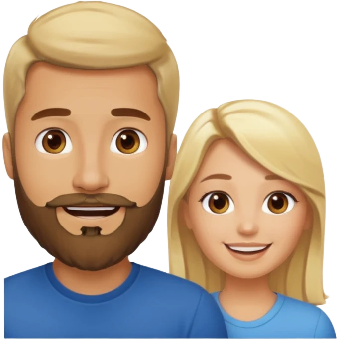 pareja hombre con barba y mujer rubia en internet charlando en streaming emoji