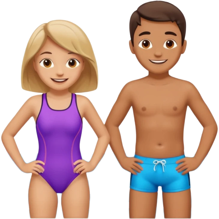 Girl and boy in swimsuit emoji