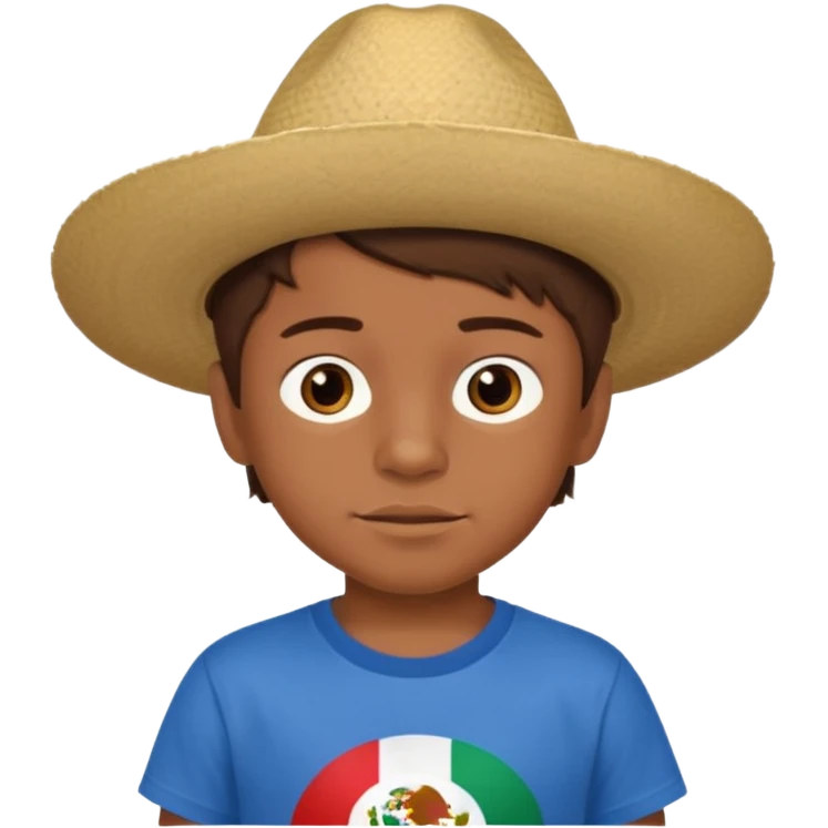 A 6 year old mexican boy with brown hair without the hat emoji