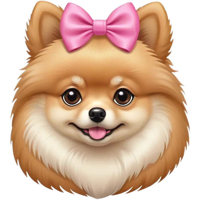 poeranian dog with a pink bow emoji
