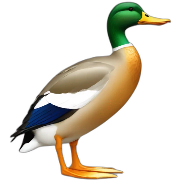 fancy mallard drinking big glas of white wine emoji