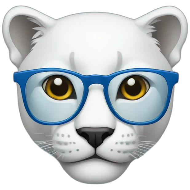 Blue panther with White glasses emoji