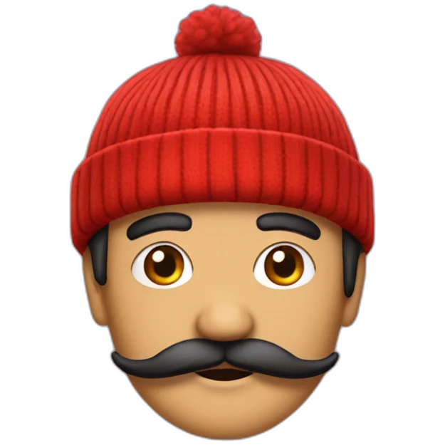 Cheech with red beanie and black mustach emoji