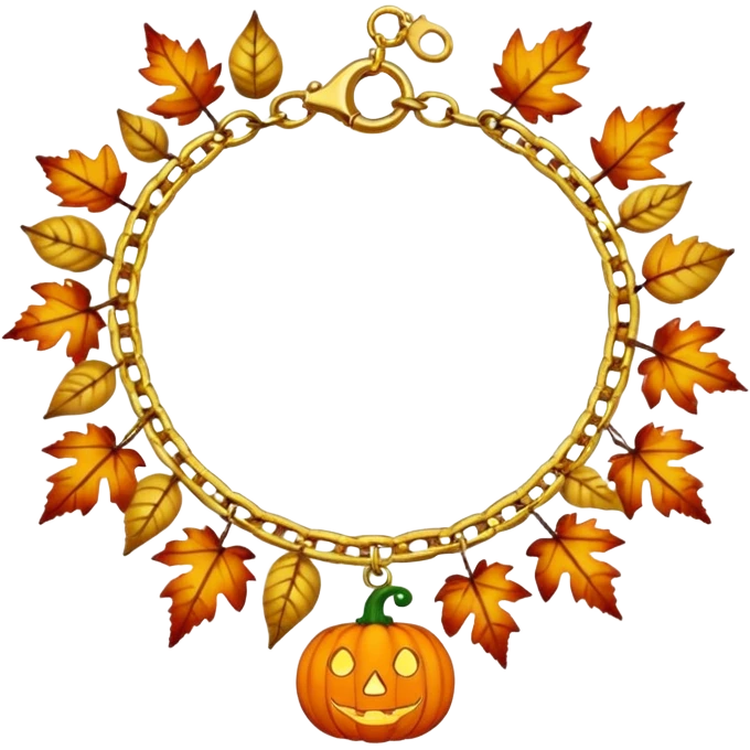 Fall charm bracelet emoji