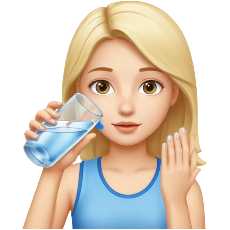 Beautiful girl drink water emoji